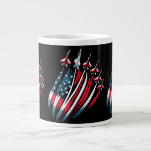Patriotic USA Flag Fighter Jets Boys 4. Juli Jumbo-Tasse
