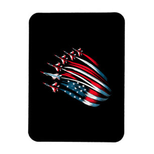 Patriotic USA Flag Fighter Jets Boys 4. Juli Magnet