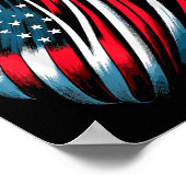 Patriotic USA Flag Fighter Jets Boys 4. Juli Poster (Ecke)