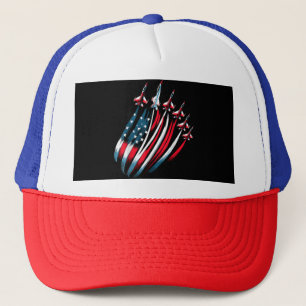 Patriotic USA Flag Fighter Jets Boys 4. Juli Truckerkappe