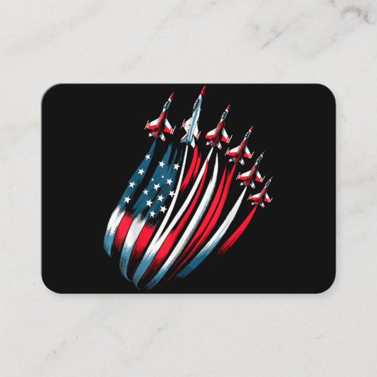 Patriotic USA Flag Fighter Jets Boys 4. Juli Visitenkarte (Vorderseite)