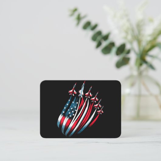 Patriotic USA Flag Fighter Jets Boys 4. Juli Visitenkarte (Stehend Vorderseite)