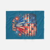 Patriotic Usa Flag Fighter Jets Illustration Fleecedecke (Vorderseite (Horizontal))