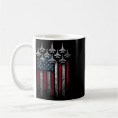 Patriotic Usa Flag Fighter Jets Lover 4th Of July Kaffeetasse (Links)