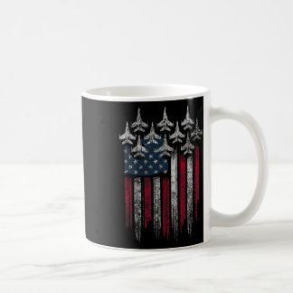 Patriotic Usa Flag Fighter Jets Lover 4th Of July  Kaffeetasse