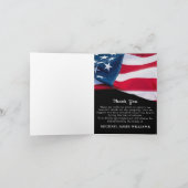 Patriotic USA Flag Firefighter Gedenkfeier Dankeskarte (Innenseite)