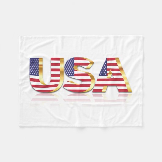 Patriotic USA Flag Fleece Blanket (Vorderseite (Horizontal))