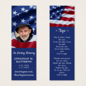Patriotic USA Flag Foto Memorial Gebet Lesezeichen (Vorne & Hinten)
