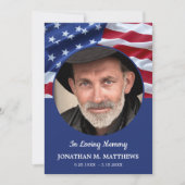 Patriotic USA Flag Foto Memorial Military Beerdigu Dankeskarte (Vorderseite)