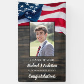 Patriotic USA Flag Foto Militärischer Abschluss Banner (Vertikal)