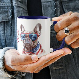 Patriotic USA Flag French Bulldog Tasse