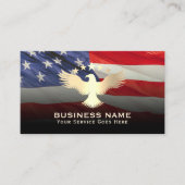 Patriotic USA Flag Gold Eagle Militär Service Visitenkarte (Vorderseite)