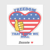 PATRIOTIC USA FLAG HEART THUMBS UP FREEDOM AUFKLEBER (Blatt)