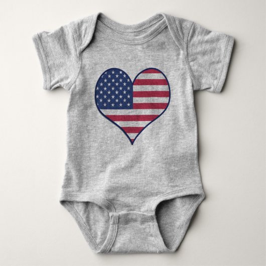 Patriotic USA Flag Herzstück Zuhause der Brave Baby Strampler (Vorderseite)