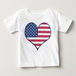 Patriotic USA Flag Herzstück Zuhause der Brave Baby T-shirt