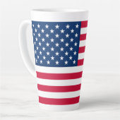 Patriotic USA Flag Latte Tasse (Linke Ecke)