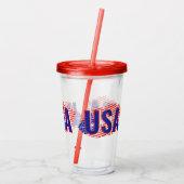 Patriotic USA Flag Lipstick Kiss Acrylic Tumbler Acryltrinkbecher (Rückseite)