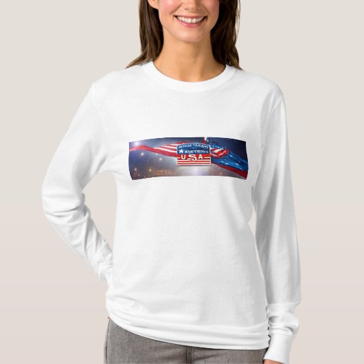 Patriotic USA Flag Long Sleeve ShirtT-Shirt T-Shirt (Vorderseite)