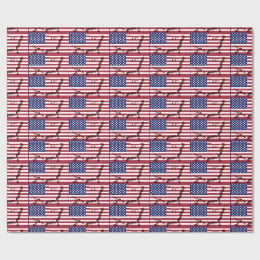 Patriotic USA Flag Map Geschenkpapier (Flach)