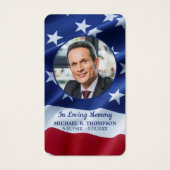 Patriotic USA Flag Memorial Funerary Prayer Card (Vorderseite)