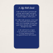 Patriotic USA Flag Memorial Funerary Prayer Card (Rückseite)