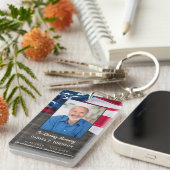 Patriotic USA Flag Memorial Funerary Prayer Card Schlüsselanhänger (Vorderseite rechts)