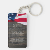 Patriotic USA Flag Memorial Funerary Prayer Card Schlüsselanhänger (Rückseite)