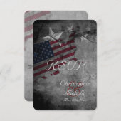 Patriotic USA Flag mit Stars Wedding RSVP Cards (Vorne/Hinten)