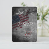 Patriotic USA Flag mit Stars Wedding RSVP Cards (Stehend Vorderseite)