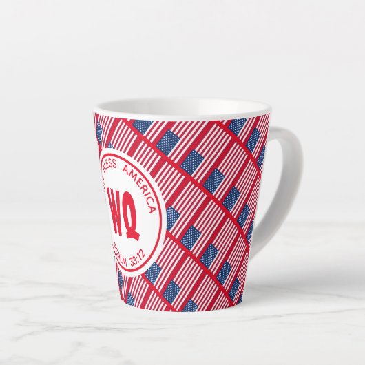 Patriotic USA Flag Monogram Milchtasse (Rechte Ecke)