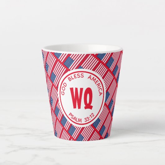 Patriotic USA Flag Monogram Milchtasse (Vorderseite)