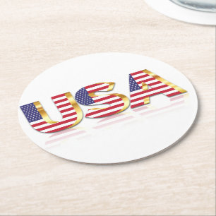 Patriotic USA Flag Paper Untersetzer