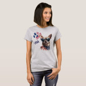 Patriotic USA Flag Paw Print Chihuahua Dog T-Shirt (Vorne ganz)