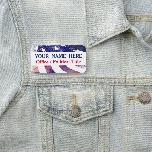 Patriotic USA Flag Politische Kampagne Namensschild (Beispiel)