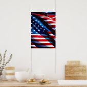 Patriotic USA Flag Poster Print (Küche)