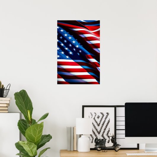 Patriotic USA Flag Poster Print (Heimbüro)