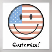 Patriotic USA Flag Print Poster (Vorne)