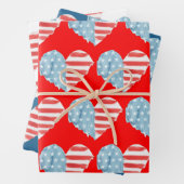 Patriotic USA Flag Red White Blue American Geschenkpapier Set (Beispiel)