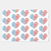 Patriotic USA Flag Red White Blue American Geschenkpapier Set (Vorderseite 3)