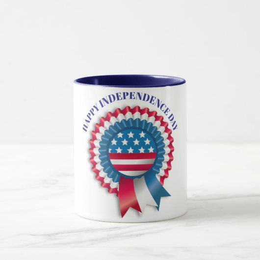 Patriotic USA Flag Rosette Award Custom Tasse (Zentrum)