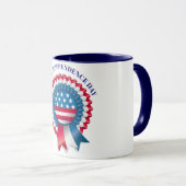 Patriotic USA Flag Rosette Award Custom Tasse (VorderseiteRechts)