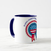 Patriotic USA Flag Rosette Award Custom Tasse (Vorderseite Links)