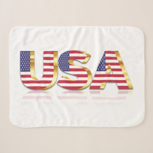 Patriotic USA Flag Sherpa Blanket Sherpadecke
