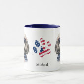 Patriotic USA Flag Shih Tzu Dog Tasse (Zentrum)