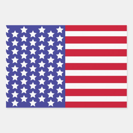 Patriotic USA Flag Stars & Stripes American Geschenkpapier Set (Vorderseite)