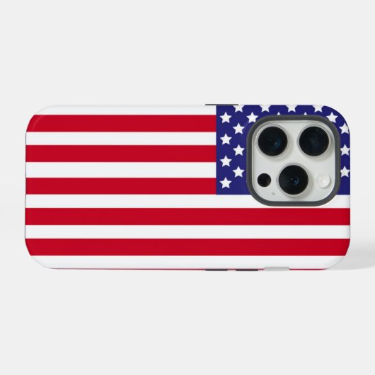 Patriotic USA Flag Stars & Stripes American iPhone Hülle (Rückseite (Horizontal))