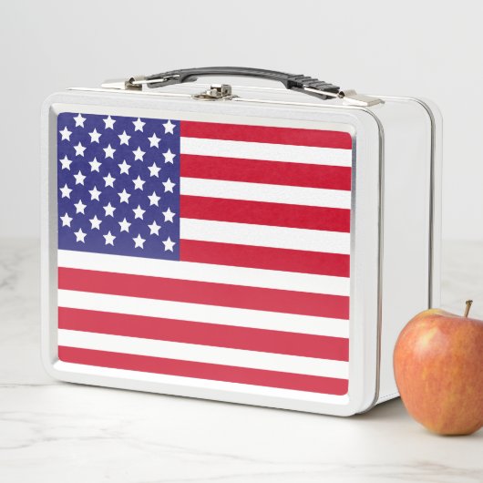 Patriotic USA Flag Stars & Stripes American Metall Brotdose (Beispiel)