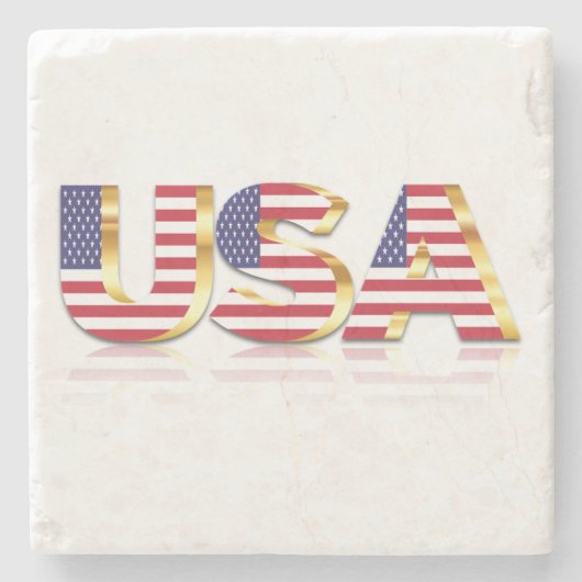 Patriotic USA Flag Stone Untersetzer (Vorderseite)