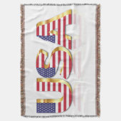 Patriotic USA Flag Throw Blanket Decke (Vorderseite Vertikal)