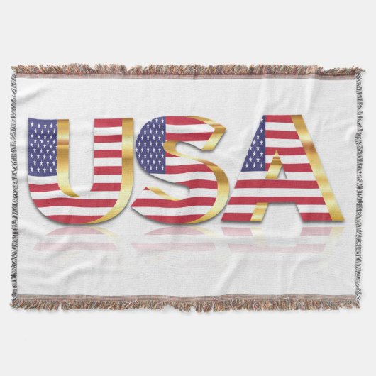 Patriotic USA Flag Throw Blanket Decke (Vorderseite)